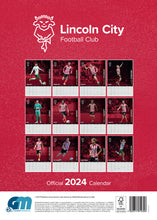 Load image into Gallery viewer, Lincoln City FC Official 2024 A3 The Imps Football Wall Calendar