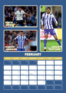 Sheffield Wednesday Official 2024 A3 The Owls Football Wall Calendar
