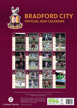 Load image into Gallery viewer, Bradford City FC Official 2026 A3 The Bantams Football Wall Calendar