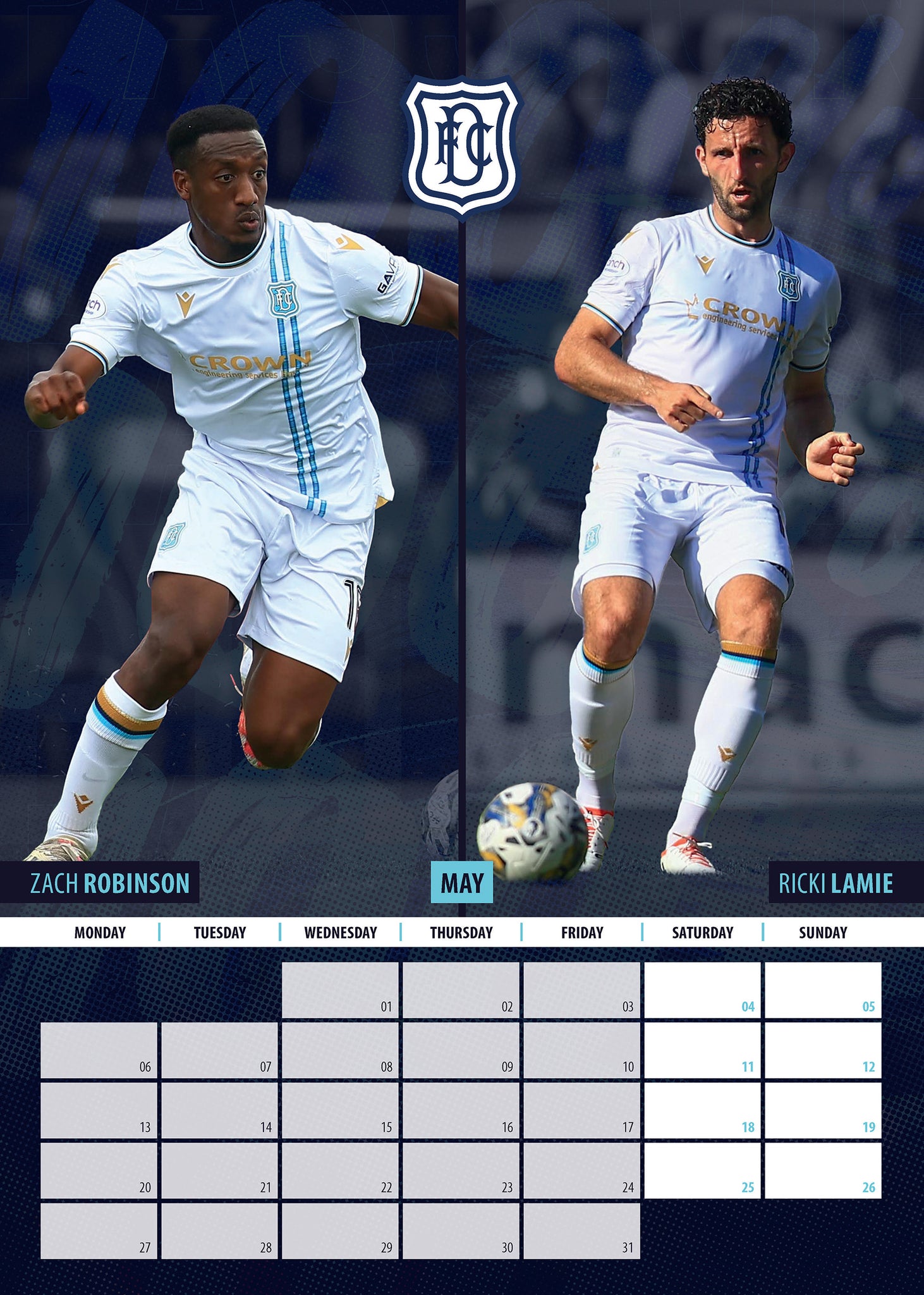 Dundee FC Official 2024 A3 Wall Calendar Global Merchandising