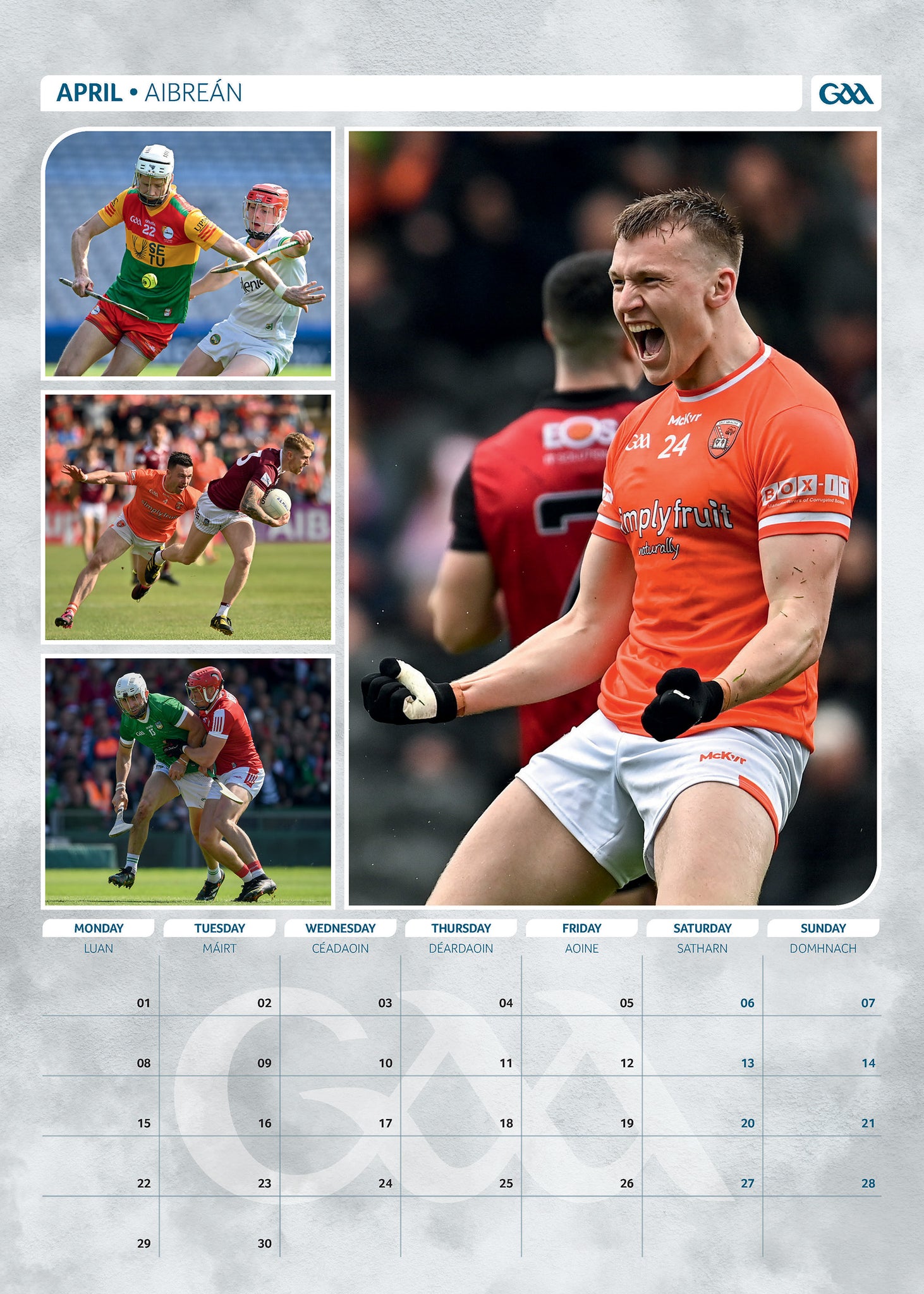 GAA Official 2024 A3 Wall Calendar Gaelic Athletic Association Global