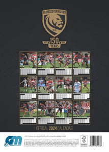 Gloucester Rugby Official 2024 A3 Wall Calendar