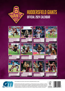Huddersfield Giants Official 2024 A3 Rugby League Calendar