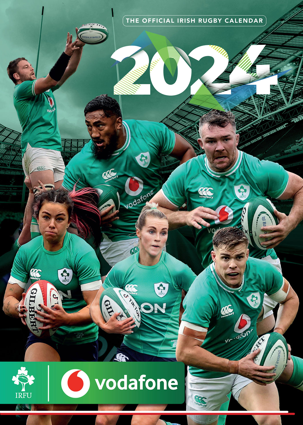 IRFU Irish Rugby Official 2024 A3 Wall Calendar