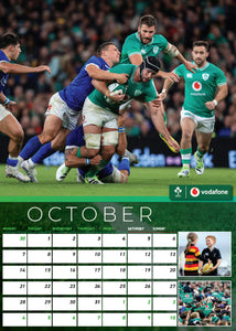 IRFU Irish Rugby Official 2024 A3 Wall Calendar