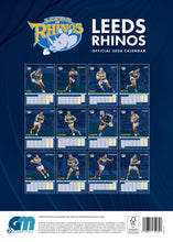 Load image into Gallery viewer, Leeds Rhinos Official 2026 A3 Rugby League Calendar