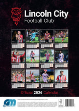 Load image into Gallery viewer, Lincoln City FC Official 2026 A3 The Imps Football Wall Calendar