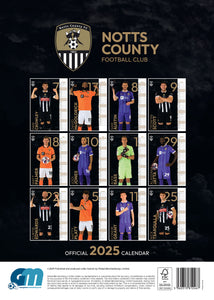 Notts County FC Official 2025 A3 Football Wall Calendar