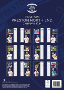 Preston North End FC Official 2024 A3 Lilywhites Football Wall Calendar