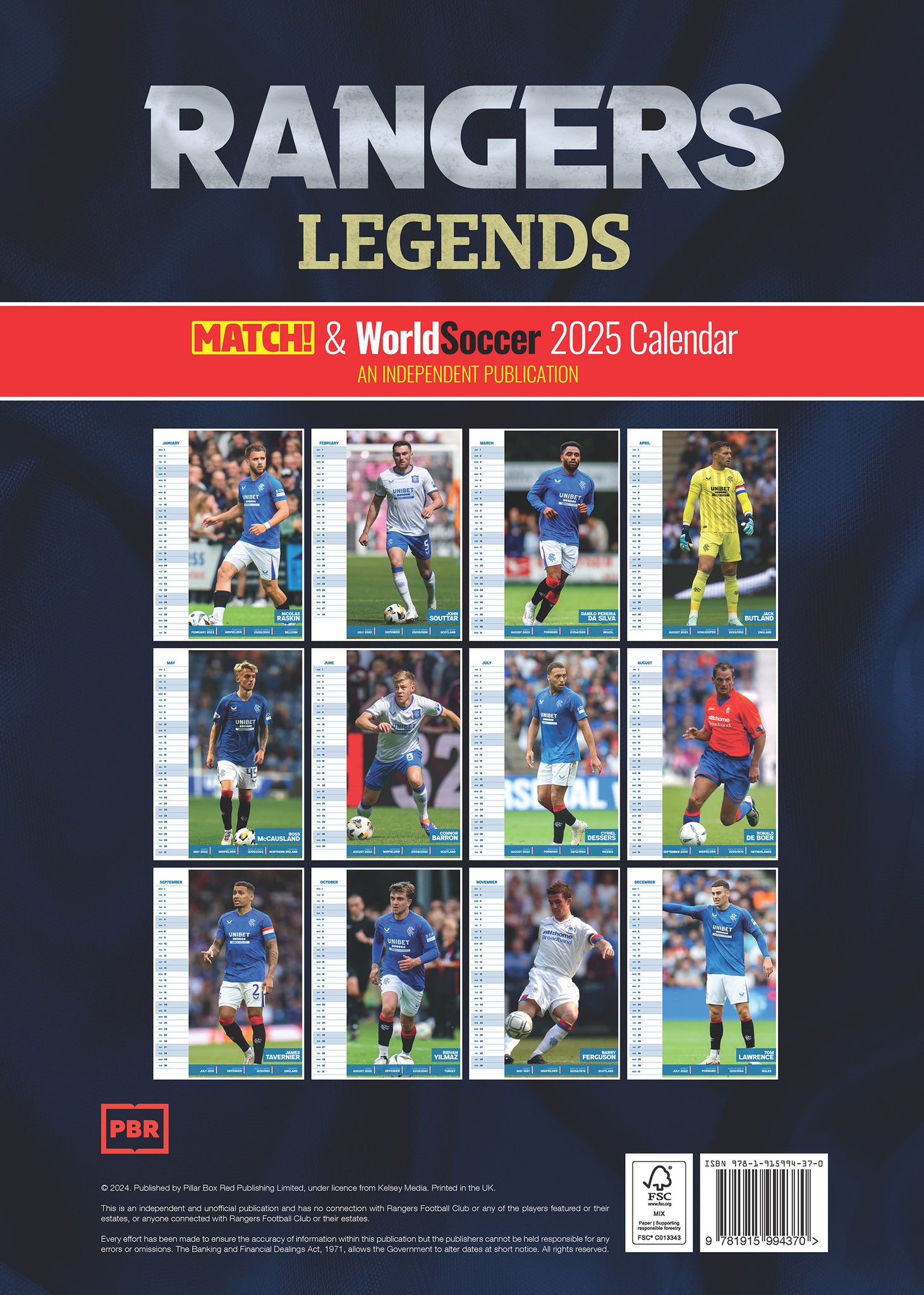 Rangers 2025 Calendar